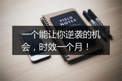 一个能让你逆袭的机会，时效一个月！