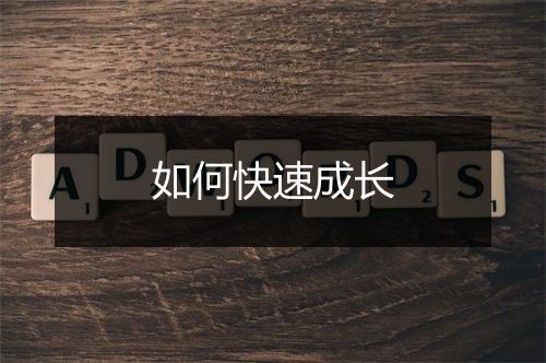 如何快速成长