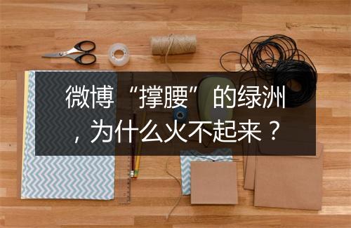 微博“撑腰”的绿洲，为什么火不起来？
