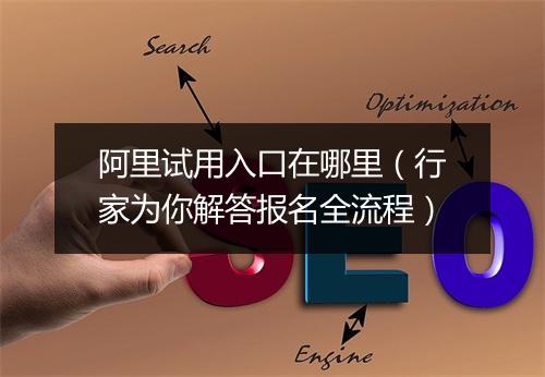 阿里试用入口在哪里（行家为你解答报名全流程）