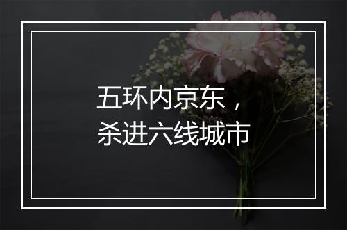 五环内京东，杀进六线城市