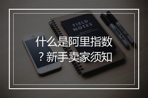 什么是阿里指数？新手卖家须知
