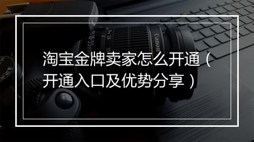 淘宝金牌卖家怎么开通（开通入口及优势分享）