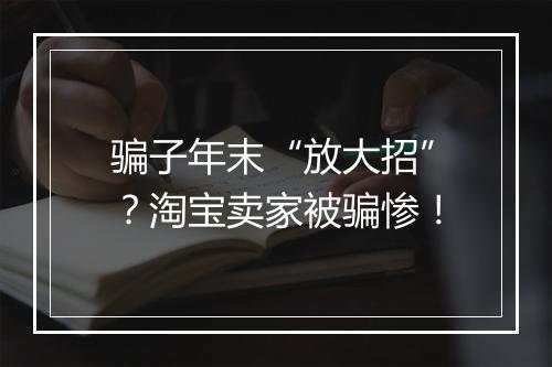 骗子年末“放大招”？淘宝卖家被骗惨！