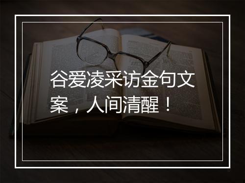 谷爱凌采访金句文案，人间清醒！