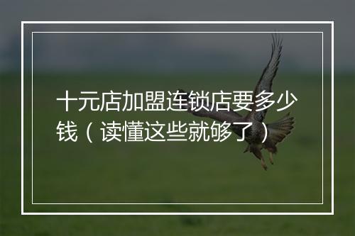 十元店加盟连锁店要多少钱（读懂这些就够了）