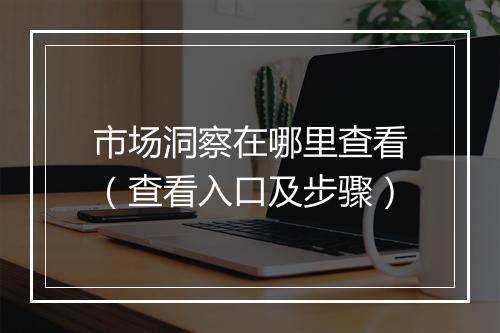 市场洞察在哪里查看（查看入口及步骤）