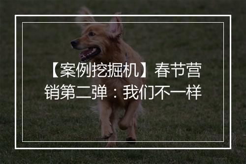 【案例挖掘机】春节营销第二弹：我们不一样