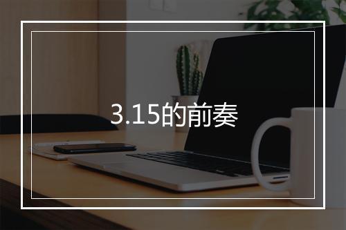 3.15的前奏