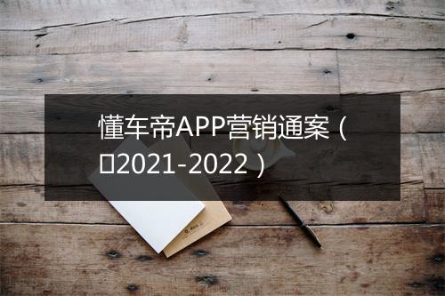 懂车帝APP营销通案（​2021-2022）
