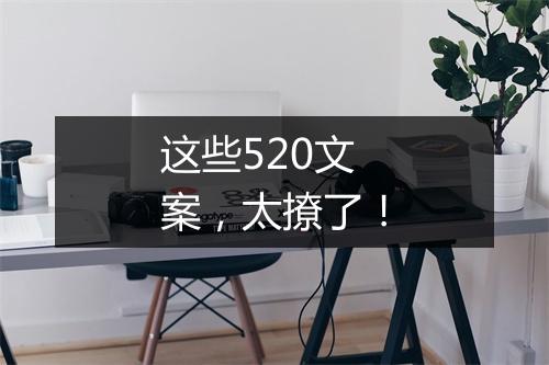 这些520文案，太撩了！