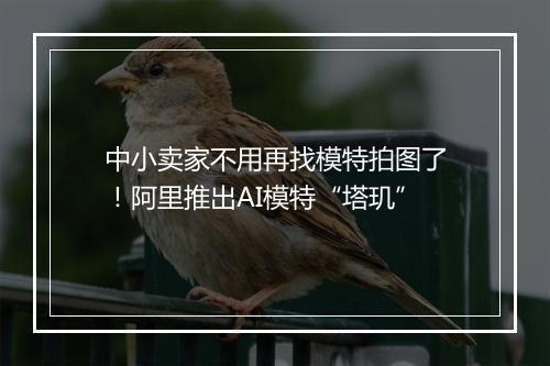 中小卖家不用再找模特拍图了！阿里推出AI模特“塔玑”