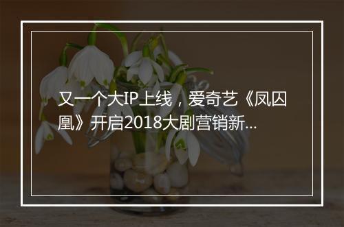 又一个大IP上线，爱奇艺《凤囚凰》开启2018大剧营销新版图