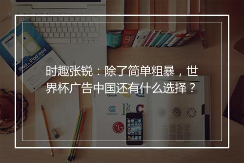 时趣张锐：除了简单粗暴，世界杯广告中国还有什么选择？