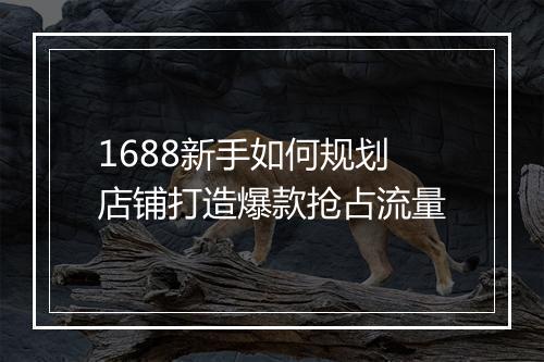 1688新手如何规划店铺打造爆款抢占流量