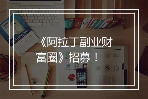 《阿拉丁副业财富圈》招募！