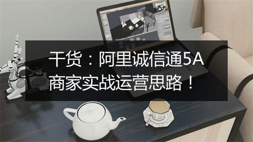 干货：阿里诚信通5A商家实战运营思路！