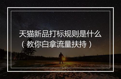 天猫新品打标规则是什么（教你白拿流量扶持）