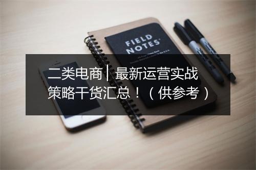 二类电商 ▏最新运营实战策略干货汇总！（供参考）
