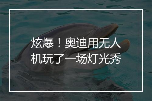 炫爆！奥迪用无人机玩了一场灯光秀