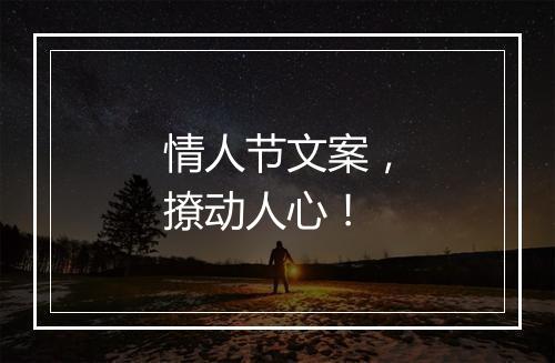 情人节文案，撩动人心！