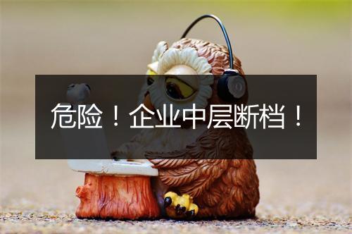 危险！企业中层断档！