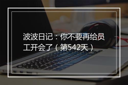 波波日记：你不要再给员工开会了（第542天）