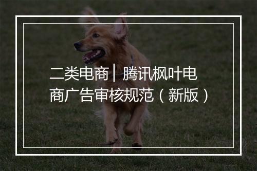 二类电商 ▏腾讯枫叶电商广告审核规范（新版）