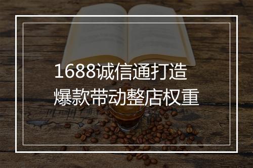 1688诚信通打造爆款带动整店权重
