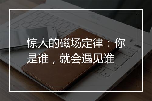 惊人的磁场定律：你是谁，就会遇见谁