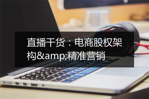 直播干货：电商股权架构&精准营销