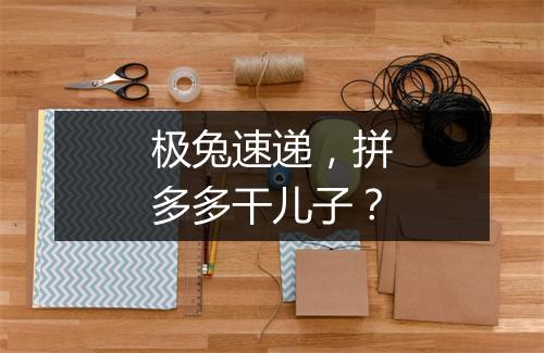 极兔速递，拼多多干儿子？