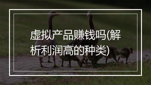 虚拟产品赚钱吗(解析利润高的种类)
