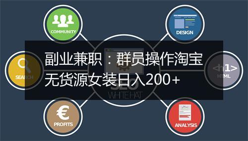 副业兼职：群员操作淘宝无货源女装日入200+