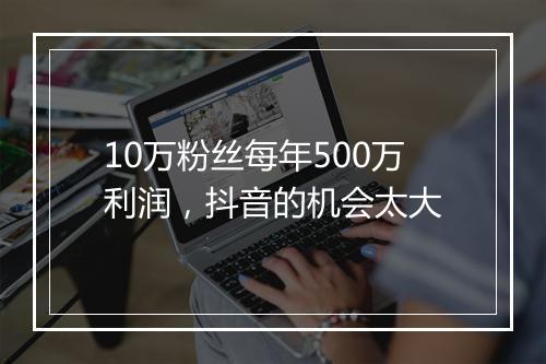 10万粉丝每年500万利润，抖音的机会太大
