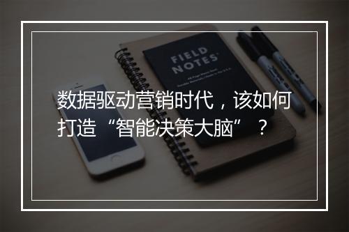 数据驱动营销时代，该如何打造“智能决策大脑”？
