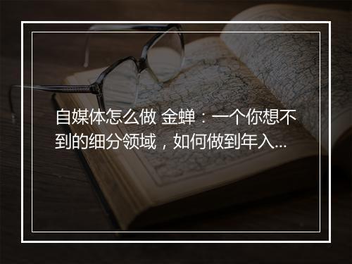 自媒体怎么做 金蝉：一个你想不到的细分领域，如何做到年入百万的？