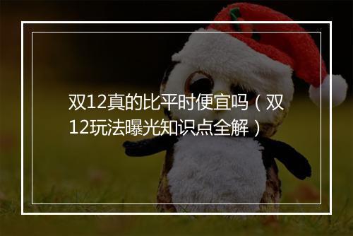 双12真的比平时便宜吗（双12玩法曝光知识点全解）