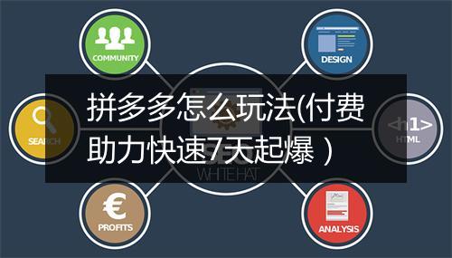 拼多多怎么玩法(付费助力快速7天起爆）