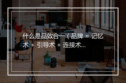 什么是品效合一（品牌 = 记忆术 + 引导术 + 连接术）