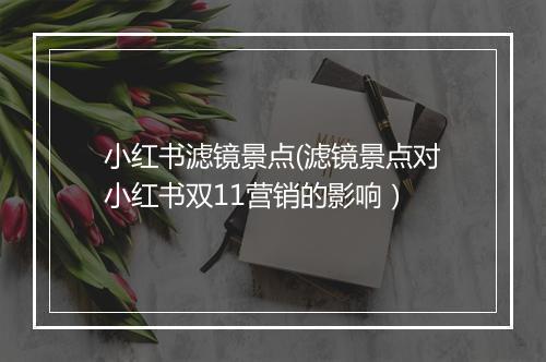 小红书滤镜景点(滤镜景点对小红书双11营销的影响）