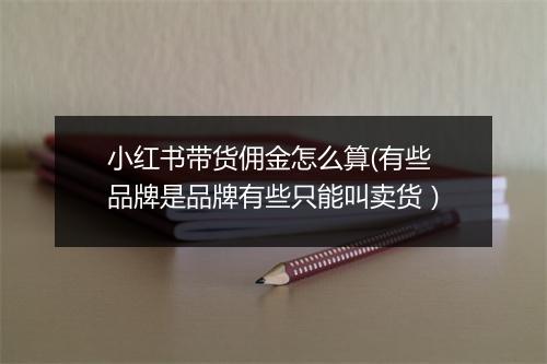 小红书带货佣金怎么算(有些品牌是品牌有些只能叫卖货）
