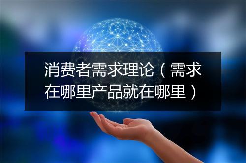 消费者需求理论（需求在哪里产品就在哪里）
