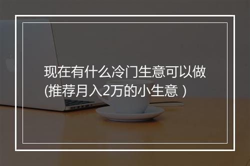 现在有什么冷门生意可以做(推荐月入2万的小生意）