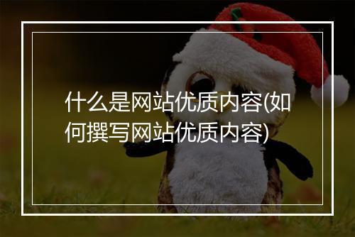 什么是网站优质内容(如何撰写网站优质内容)
