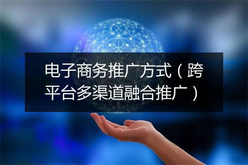 电子商务推广方式（跨平台多渠道融合推广）