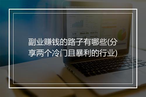 副业赚钱的路子有哪些(分享两个冷门且暴利的行业)