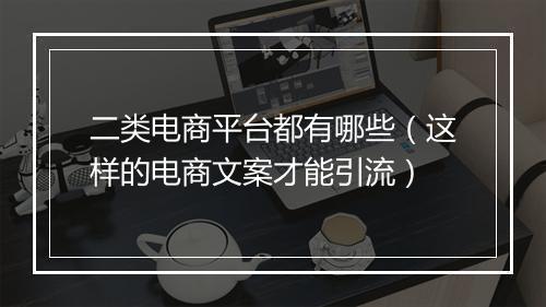 二类电商平台都有哪些（这样的电商文案才能引流）