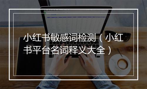 小红书敏感词检测（小红书平台名词释义大全）