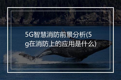 5G智慧消防前景分析(5g在消防上的应用是什么)